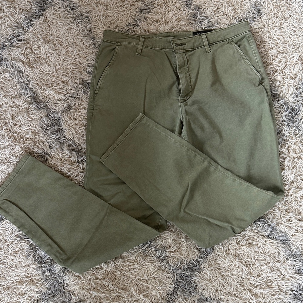 AG Adriano Goldschmied Olive Green Chino Pants